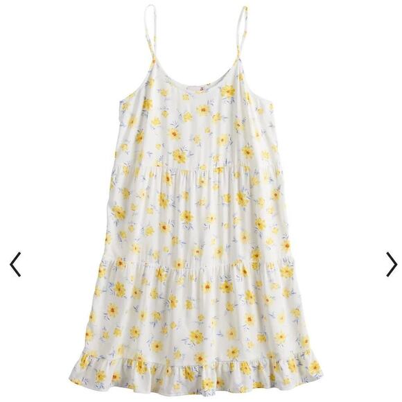 SO NWT Womens Tiered Cami Tank Dress sz XS Boho Floral Summer Mini A-Line NEW - Picture 4 of 6